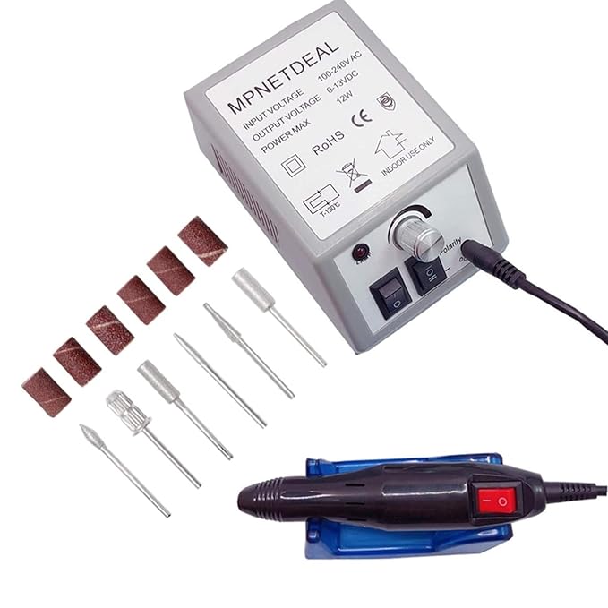 Nail Machine Efile Electric Nail Drill Nail File Kit for Acrylic Nails Poly Gel Nail Art Salon Use or Home use(Gray SetB)
