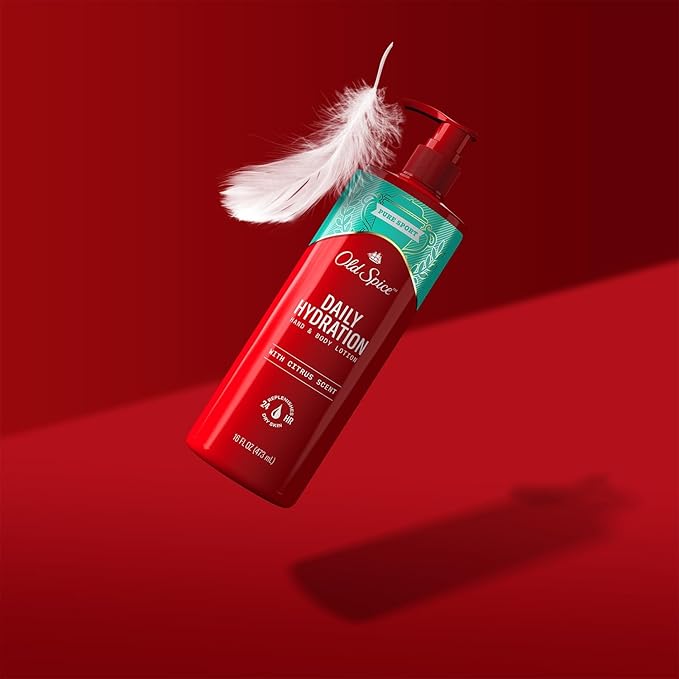 Old Spice Hand & Body Lotion for Men, Daily Hydration, 24/7 Hydration, 24/7 Replenishing Rich Moisture for Dry Skin, Lightweight Formula, Pure Sport with Citrus Scent, 16 fl (Pack of 4)