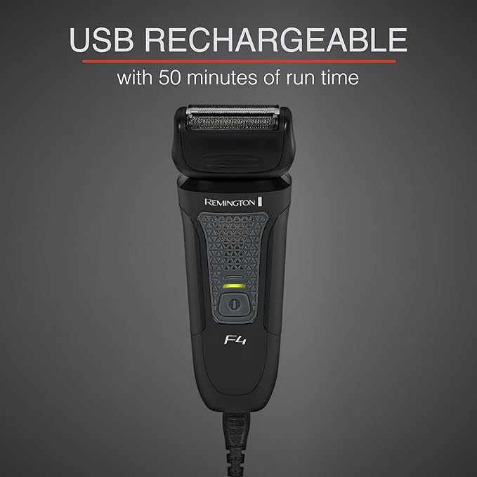 Remington F4 Style Series Foil Shaver for Men, Flexing Blades for Close and Comfortable Shave, Cordless Electric Rechargeable Razor.