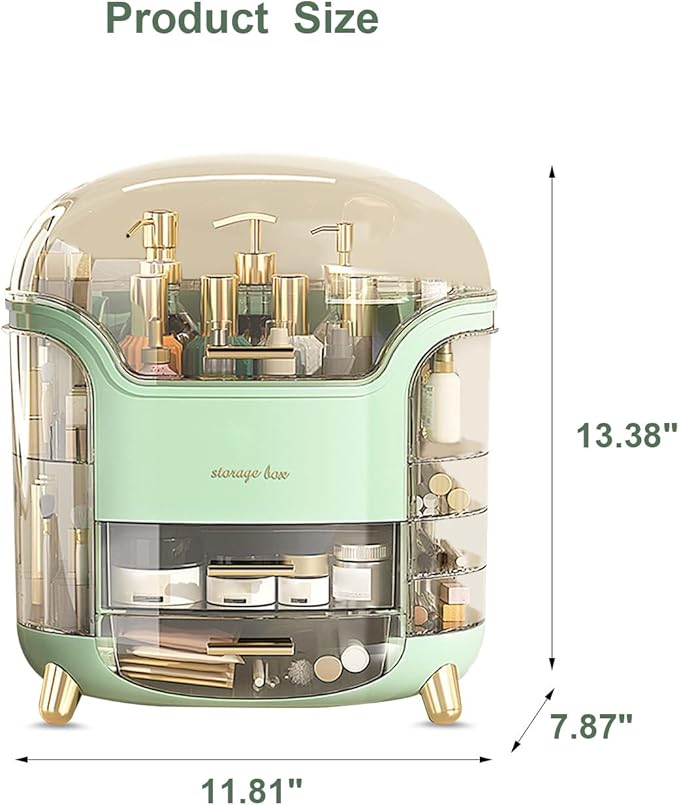 Upgrade Large Makeup Organizer Countertop Vanity Case Skin Care Cosmetic Storage Box Bathroom Counter Perfume Skincare Organizers Make Up Caddy Gift for Women Girls Clear Design Easy Visibility