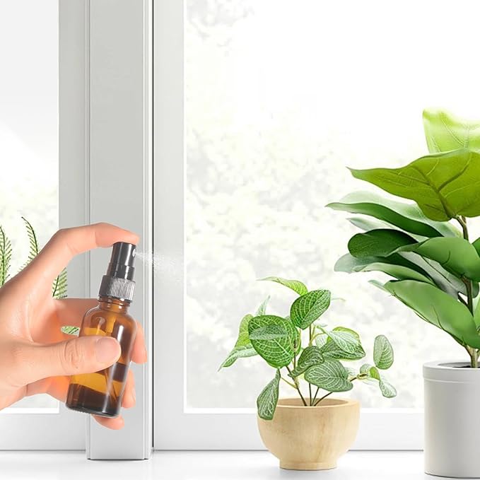 1oz Spray Bottles,Refillable Empty Glass Bottle with Small Fine Mist for Hair,Essential Oil,Plants, Cleaning Solutions(3 Pack)