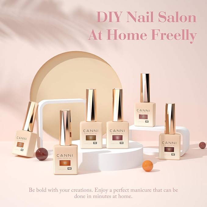 CANNI Jelly Gel Nail Polish Set,Brown 6 Colors 9ML Jelly Translucent Gel Polish Set,Brown Fall Colors, High Gloss Soak Off UV LED Gel Nail Manicure Salon DIY