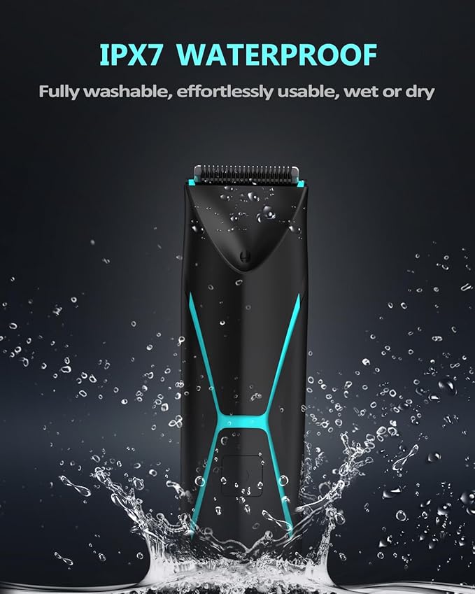 Electric Body Hair Trimmer for Men - Manscape Pubic Hair Groomer Waterproof Ball Shaver Type-C Rechargeable Cordless Replaceable Ceramic Blade Clipper Wet/Dry Male Professional Grooming Smooth