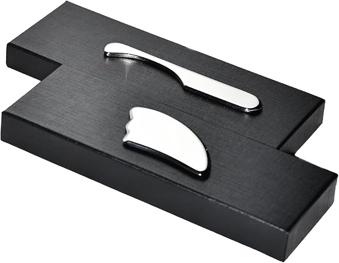 LONGEST Muscle Scraper Tool Scar Tissue Massage Tools Stainless Steel IASTM for Physical Therapy & Plantar Fasciitis (Set 4), Silver, (Set A3)