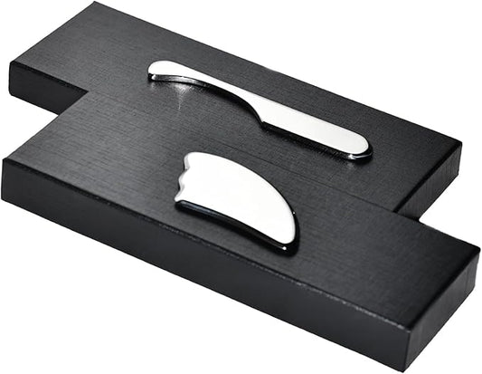 LONGEST Muscle Scraper Tool Scar Tissue Massage Tools Stainless Steel IASTM for Physical Therapy & Plantar Fasciitis (Set 4), Silver, (Set A3)