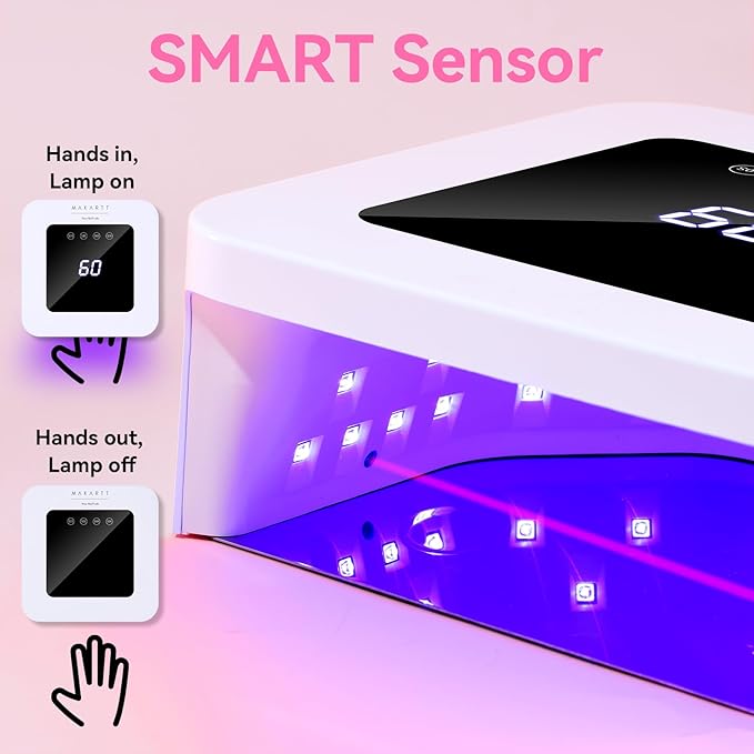 Makartt UV Nail Lamp: 30W Gel LED Light with 4 Timers, LCD Display, Auto Sensor, and Fast Curing for Gel Polish, Professional Nail Dryer for Home and Salon Manicures Pedicure