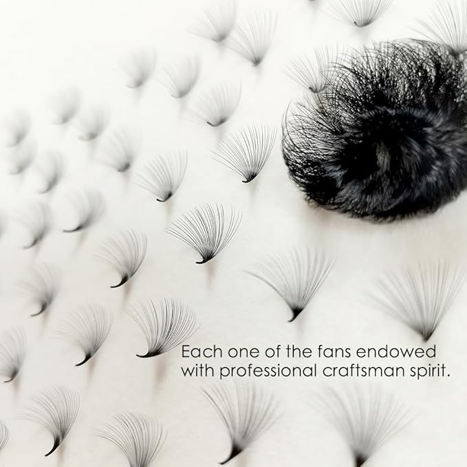Veritee 1000pcs 20D D Curl Mix9-16 Handmade Pinching Fake False Eye Lash Pre Pro Made Mega Volume Promade Loose Premade Lash Fans Eyelash Extensions