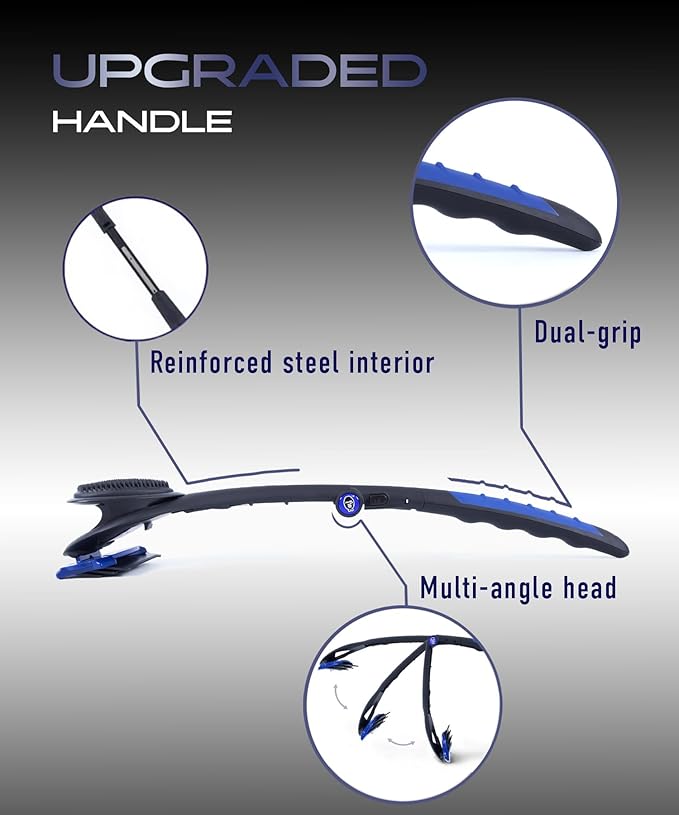 BakBlade 3.0 Stealth - Back Shaver for Men, Extra Long 23" Ergonomic Handle for a Close, Pain-Free Shave, The Ultimate Back Hair Trimmer for Men, +3 Extra Back Blade Refills