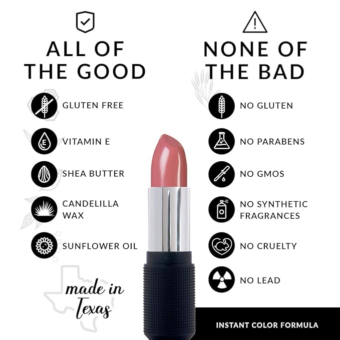 Maven Mauve Full Body Lipstick for Women - Vegan Gluten Free Organic Lipstick - Creamy Lip Color, Nourishing Lip Makeup w Vitamin E - SOFT ROSY MAUVE LIPSTICK SHADE