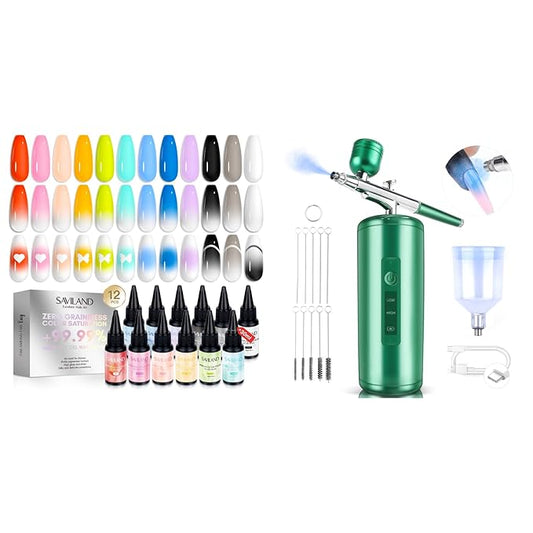 SAVILAND Airbrush Gel Nail Polish Big Set