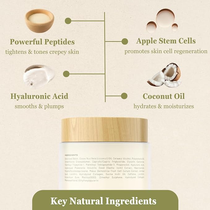 NutraVive Crepe Repair Cream – Anti-Aging Crepey Skin Treatment, 8.1 Oz – Restore, Lift, Tighten & Smooth Loose Skin – Collagen Boosting Body, Neck & Facial Repair Cream