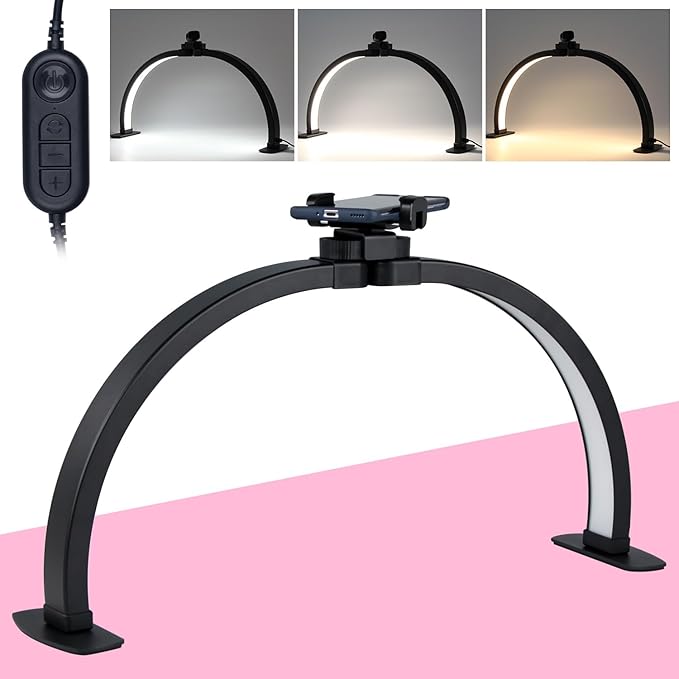 Foldable Desk UV Light - 3 Light Settings Fill-in Lamp, Black (23 x 11.5 Inch)