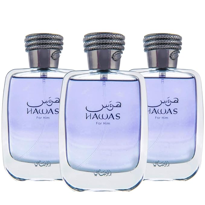 RASASI Hawas For Him EDP Spray 100ML (3.4 OZ) Long Lasting and Luxurious Scents for Men. (PACK OF 3)