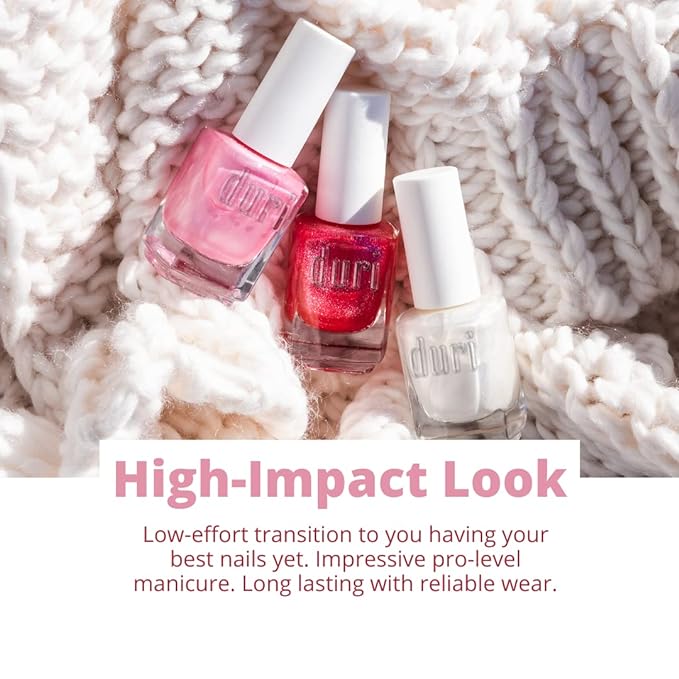 duri Nail Polish, 688 Red Velvet, Sexy Red, Full Coverage, Glossy Finish, Fast Drying, 0.5 Fl Oz.