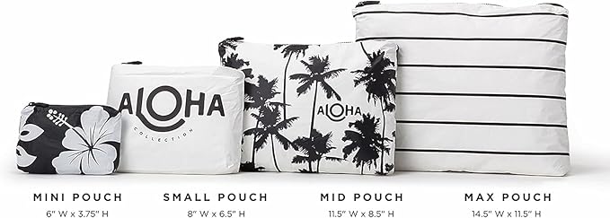 ALOHA Collection Small Pouch | Lightweight, Packable, and Splash-Proof Makeup Pouch | Easy to Clean