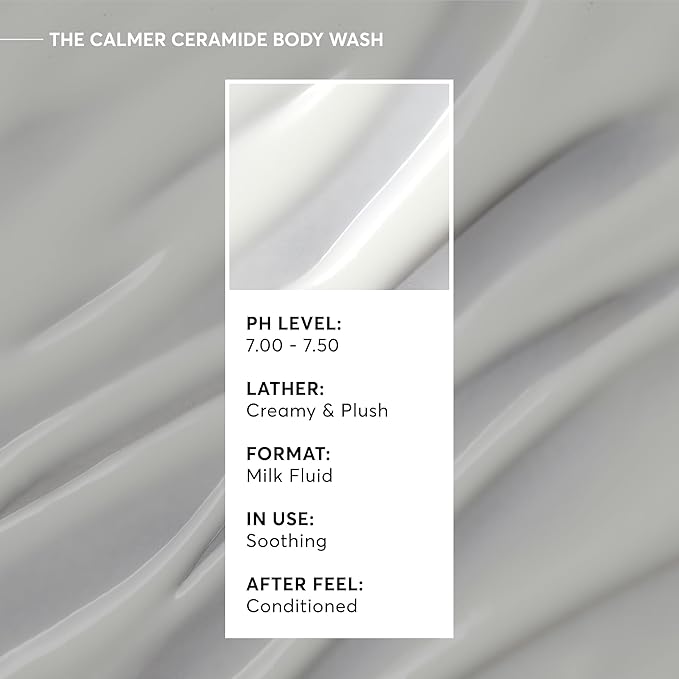Naturium The Calmer Ceramide Body Wash, Frangrance-Free, Cleansing & Moisturizing for Dry, Sensitive Skin, Dermatologist-Tested, Paraben & Cruelty-Free, 16.9 oz