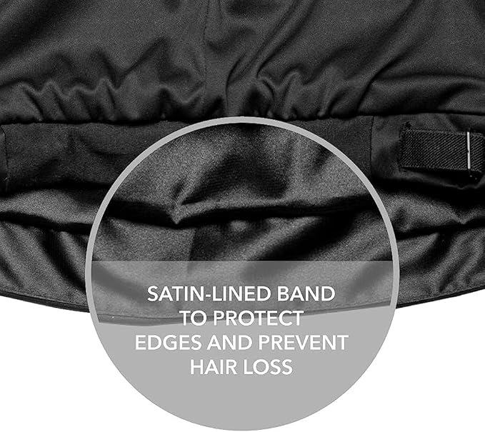 Hairbrella Satin Lined Adjustable Sleep Cap - Sleeping Caps for Women to Protect Hair, Satin Band Edge, Silk Bonnet