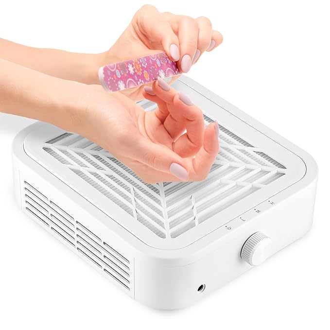 120W Brushless Nail Dust Collector Machine Nail Dust Cleaner with Powerful Suction Extractor Fan for Manicure, Professional Nail Filter for Nail Art, Home Salon Use