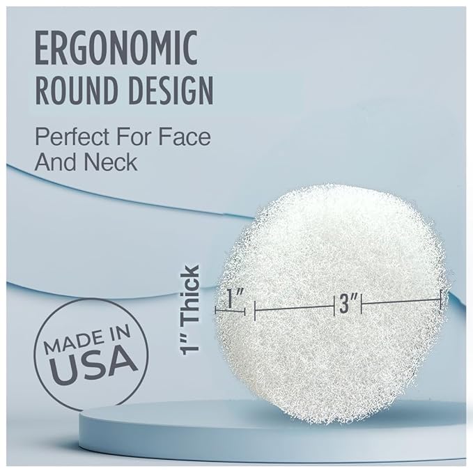 HartFelt Round Face Scrubber for Women | Reusable Facial Sponges for Daily Cleansing | Facial Exfoliating Pads for Removing Dead Skin, Dirt & Makeup | Use with Favorite Cream | Made in USA - 1 Count