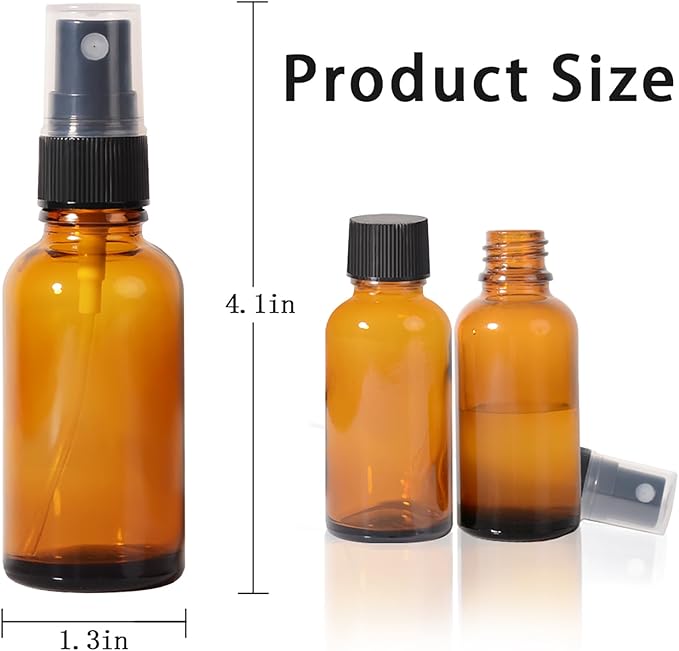 1oz Spray Bottles,Refillable Empty Glass Bottle with Small Fine Mist for Hair,Essential Oil,Plants, Cleaning Solutions(48 Pack)