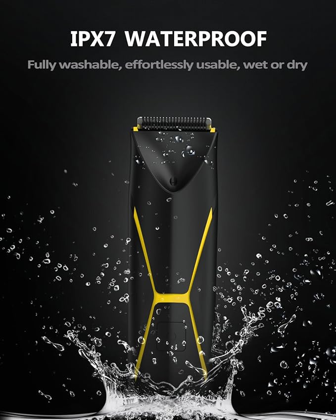 Electric Body Hair Trimmer for Men - Manscape Pubic Hair Groomer Waterproof Ball Shaver Type-C Rechargeable Cordless Replaceable Ceramic Blade Clipper Wet/Dry Male Professional Grooming Smooth