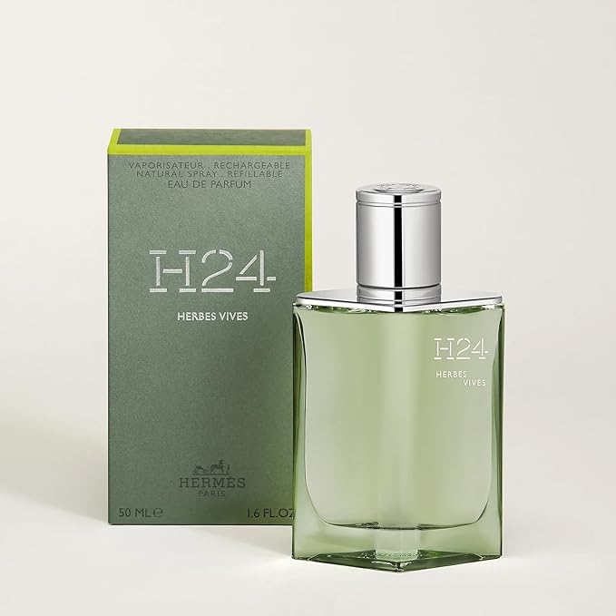 Hermes H24 Herbes Vives Eau De Parfum Rechargeable Spray for Men, 1.6 Ounce