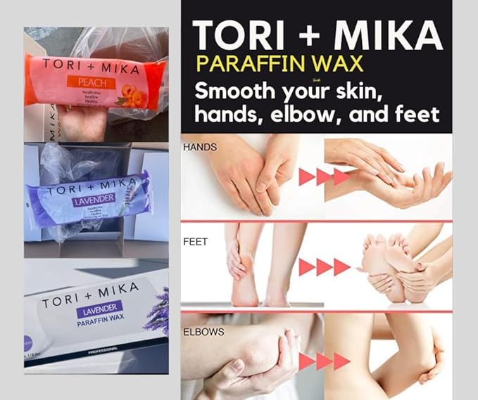 Tori Mika Paraffin Wax Refills, 6 lbs Scented Paraffin Wax Blocks for Paraffin Bath, Paraffin Wax Machine Refills for Hand Feet Dry Skin, Help Stiff Muscles and Pain (Peach, 6 lbs)