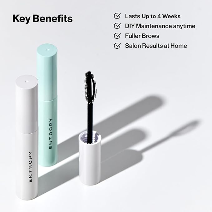 ENTROPY MAKEUP Tough Brow Lift Perm Kit, At-Home DIY Brow Lamination Kit for Fuller, Defined Eyebrows, Long-Lasting, Up to 6 Weeks, Hypoallergenic, Beginner-Friendly, Professional Results, 0.88 Oz