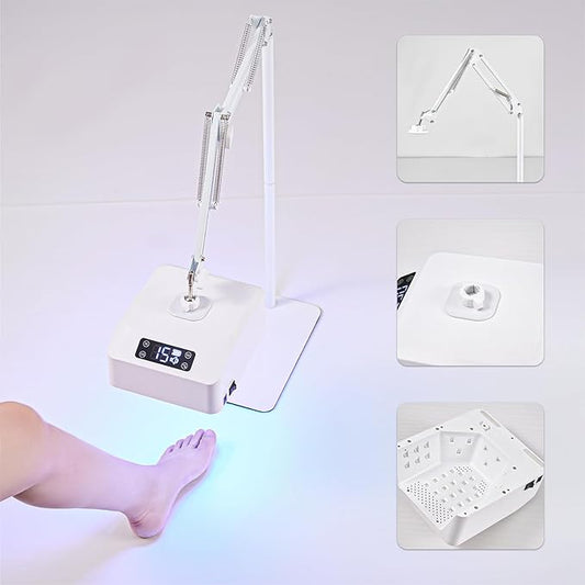 UV Foot Lamp, 78W Rechargeable UV Lamp for Feet, LED Nail Dryer with Smart Sensor, Wireless Nail Gel Polish Curing Floor Light for Nails and Toenail (Whole Floor Lamp)