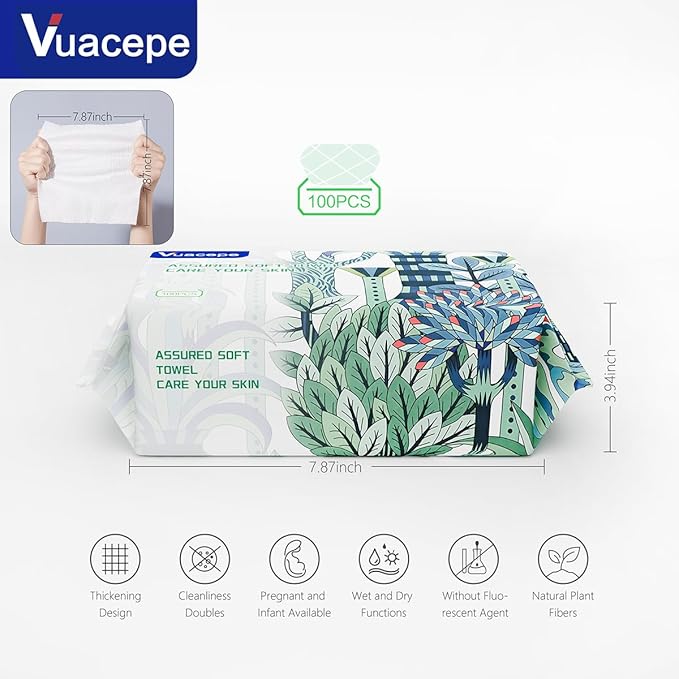 Face Towels Disposable Clean Facial Towels, Soft Cotton Dry Wipes, Disposable Face Towel for Skin Care, Towelette Cleansing, Makeup Remover Clean 600 Count