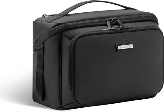 Everfun Compact Toiletry Bag for Men and Women Traveling, Wide Open Shaving Dopp Kit, Water Resistant Makeup Organizer Hygiene Bag with Wet Dry Compartment