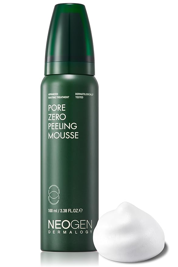 [K-Beauty] Neogen Dermalogy Pore Zero Peeling Mousse | All-in-One Foaming Exfoliating Face Wash Visibly Firming, Tightening & Lifting Skin 3.38 fl oz