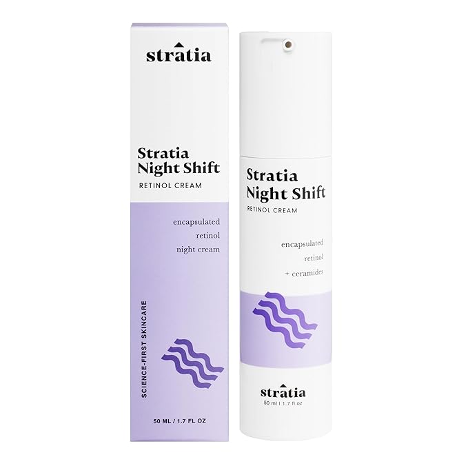 Stratia Night Shift Retinol Cream – Age-Defying Face Moisturizer for Smooth, Radiant Skin, Hydrating & Gentle Lotion for All Skin Types, 1.7 Fl Oz