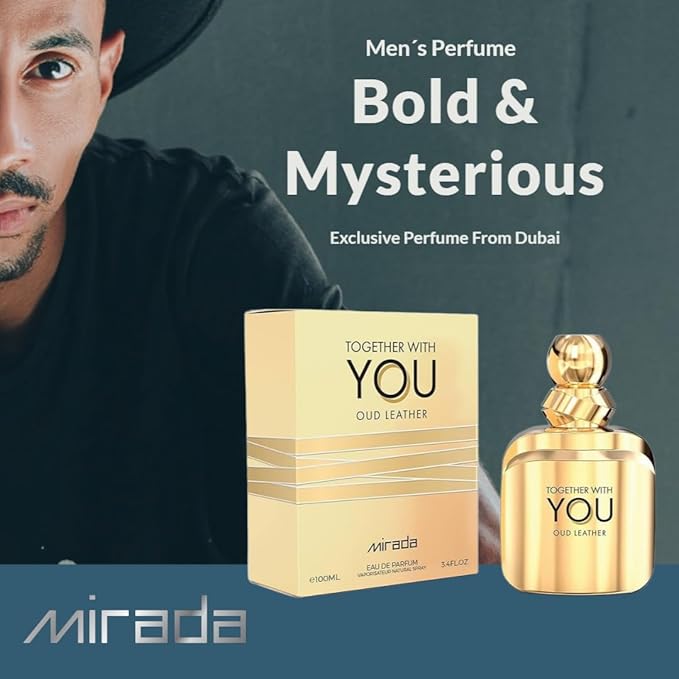 Together With You Oud Leather, Men's Eau de Parfum (EDP) 3.4 FL. Oz (100ml), Men’s Perfume with Notes of Spices, Chestnut, Elemi, Sage, Lavender, Vanilla, Tonka Bean, Leather