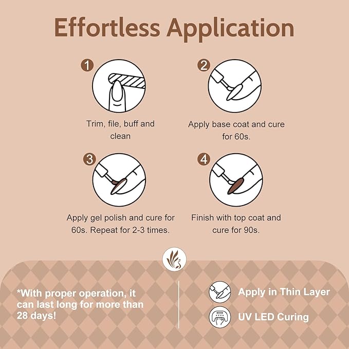 Lavender Violets 49 Pcs Gel Nail Polish Set, 45 Colors Gel Polish U V Nail Kit with Glitter Glossy Matte Base and Top Coat Set for Home Salon Manicure A906