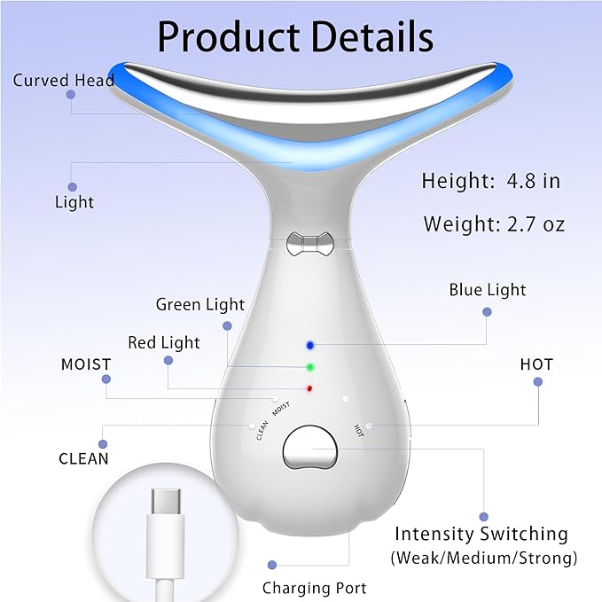 4 in 1 Facial-Device,Facial Wand,Red-Light-Therapy for Face and Neck