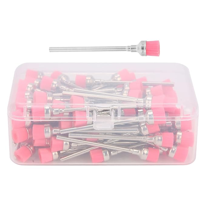 100pcs Nail Drill Bit Cleaning Brush - Nail Polishing Head Cleaner Stainless Steel Nail Head Cleaning Brush Nail Dust Brush Cleaner Manicure Tool Accessory for Manicure Pedicure(02)