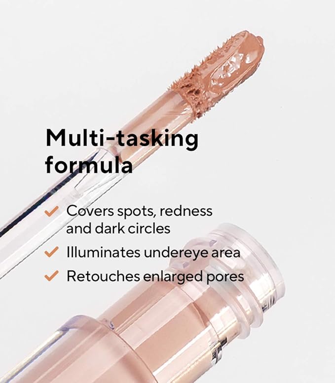 MÁDARA Organic Skincare | Luminous Perfecting Concealer 25 LATTE – 4ml, Dewy finish, With hyaluronic acid, Natural concealer for dark circles and blemishes, Vegan, COSMOS natural certified