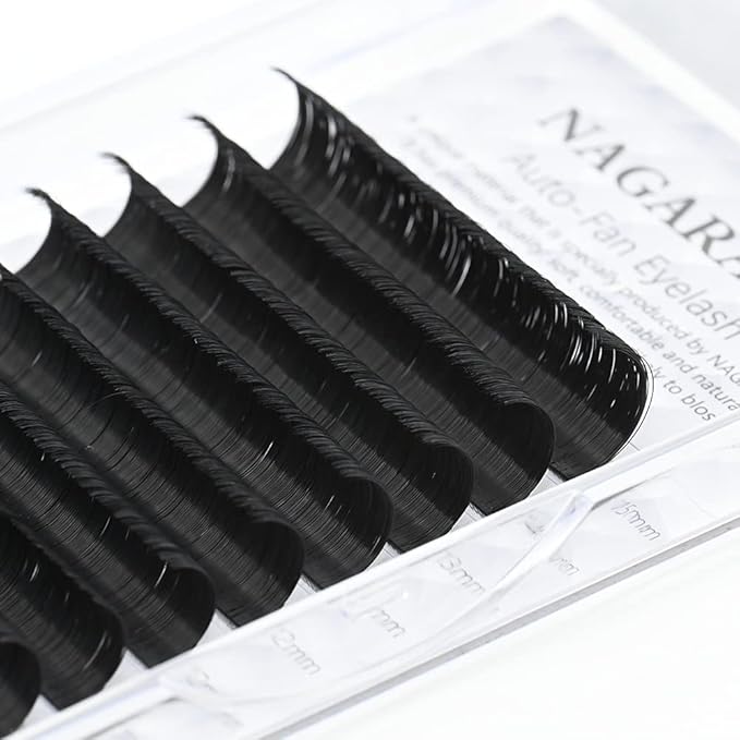 NAGARAKU Easy Fan Eyelash Extensions Volume Lash 0.07 C curl 15mm Rapid Blooming Faux Mink Cluster For Beginners Soft Professional Lash Supplies