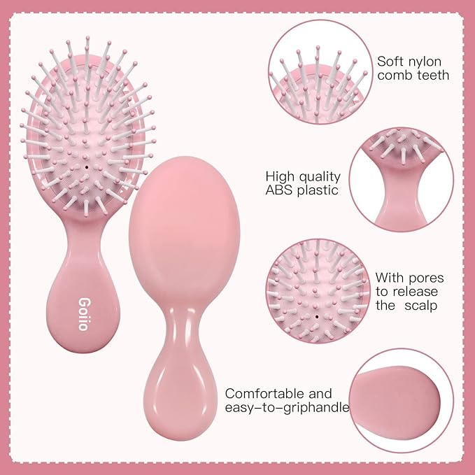 12 Pieces Mini Wet Hair Brush, Travel Detangling Brush, for Most Hair Types, with Ease Knots Without Tears or Breakage, Multicolor