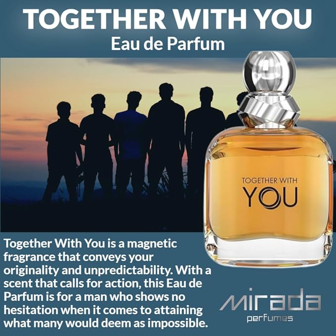 Together With You, Men's Eau de Parfum (EDP) 3.4 FL. Oz (100ml), Men’s Perfume with Notes of Melon, Pink Pepper, Violet, Mint, Cardamom, Pineapple, Cinnamon, Sage, Lavender, Vanilla, Chestnut