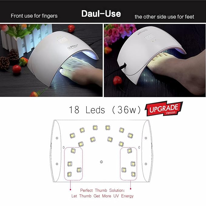 Vishine Gel Nail Polish Starter Kit, 36W LED Nail Dryer Lamp Base Top Coat 6 Classic Colors Nail File Manicure Tools Matte Top Coat for Nail Art #02