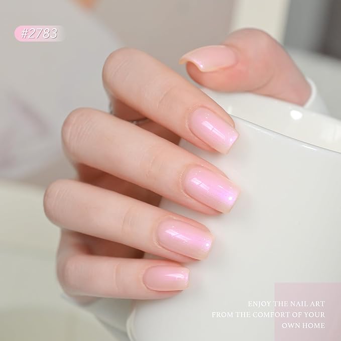 GAOY 23 Pcs Gel Nail Polish Kit, White Pink Nude Colors UV Gel Polish Set with Glossy & Matte Top Coat and Base Coat for Nail Art DIY