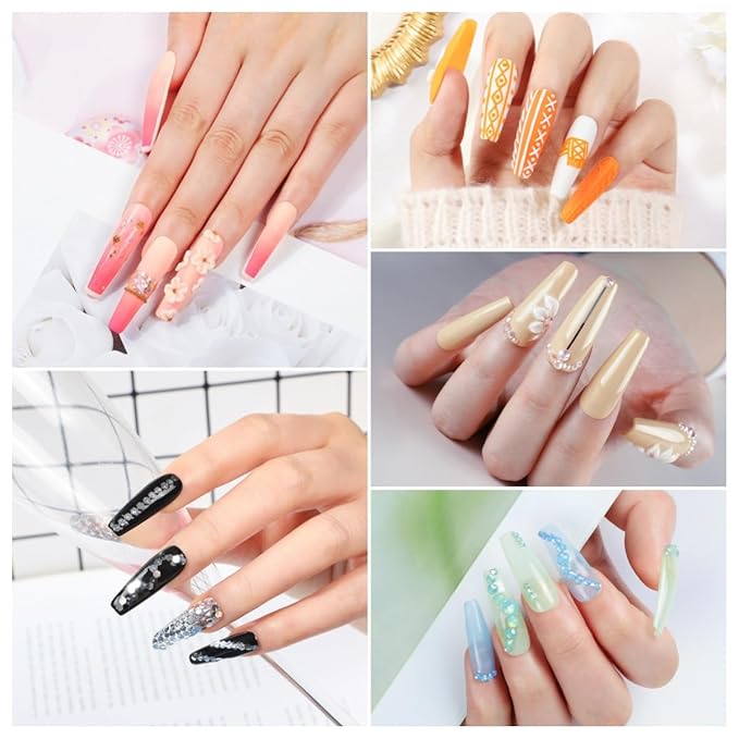 Acrylic Nail Kit for Beginners with Everything 6 Colors Acrylic Powder 4PC Gel Polish 24PC Glitter Powders Professional Nails Kit AcrylicSet with Drill Nail Lamp Manicure for women