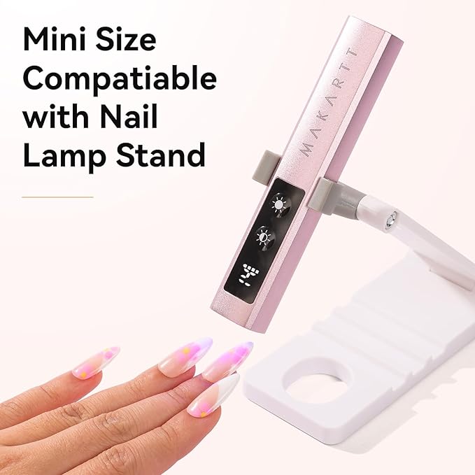 Makartt Handheld UV Nail Lamp with Painless Mode: Portable LED UV Light for Gel Nails Nail Dryer for Fast Curing Gel Polish Nail Glue Rechargeable USB Nail Light with LCD 3 Timer for Home Salon Use