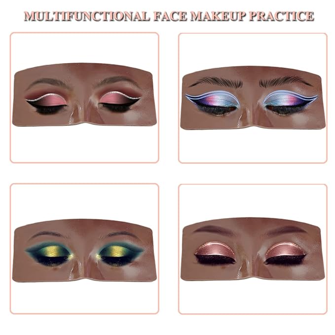 Makeup Practice Face Board, 3D Realistic Practice Makeup Face Set, Makeup Mannequin Face with Makeup Kit for Professional Makeup Artists Students and Beginners to Practice Eyes Eyeshadow Makeup