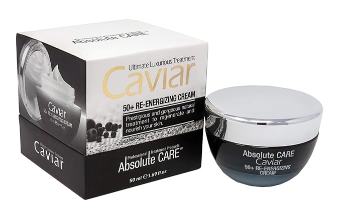 CAVIAR 50+ RE-ENERGIZING CREAM with pure Hyaluronic Acid, Vitamin E, Shea Butter, Olive Oil 1.69 FL OZ