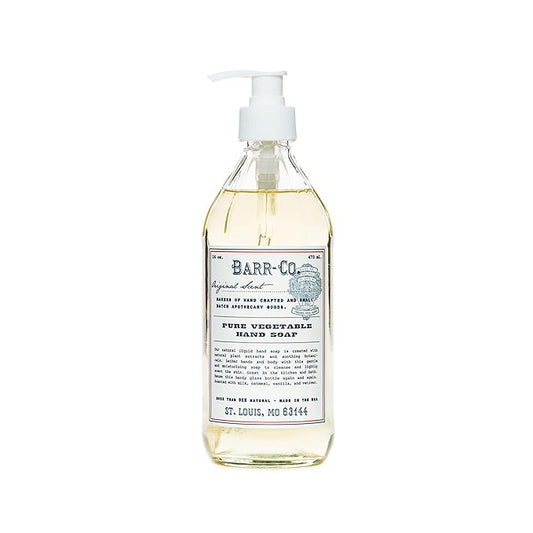 BARR-CO. Hand Soap – Natural Liquid Soap with Oat, Vanilla & Vetiver, Moisturizing Vegan Formula for Bathroom & Kitchen, Original Scent 16fl oz