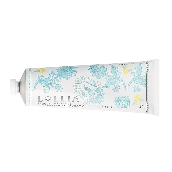 LOLLIA Handcreme, 4 oz Wish Scented Hand Cream for Women, Moisturizing Hand Lotion for Dry Hands, Shea Butter & Cocoa Butter, Quick Absorbing Lotion