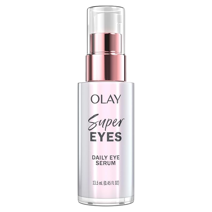 Olay Super Eye Serum - Vitamin C, Caffeine, Niacinamide, Amino Peptide, Aloe Vera - Brightens Dark Circles, Anti-Wrinkle, Anti-Aging, Brightening, Smooths Fine Lines, Firming, Hydrating, 0.45 Oz